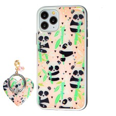 Чохол для iPhone 11 Pro блискітки print + popsocket "панда"