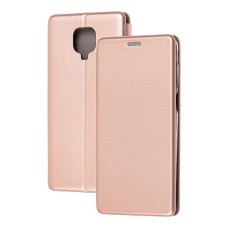 Чохол книжка Premium для Xiaomi Redmi Note 9s / 9 Pro рожево-золотистий