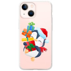 Чохол для iPhone 13 mini MixCase Новий рік пінгвін із подарунками