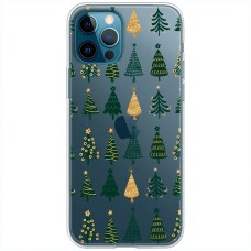 Чохол для iPhone 13 Pro MixCase Новий рік патерн ялинки в ряд