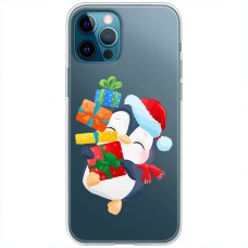 Чохол для iPhone 13 Pro MixCase Новий рік пінгвін із подарунками