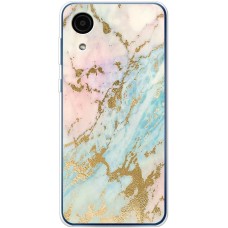 Чохол для Samsung Galaxy A03 Core (A032) MixCase мармур рожево-бірюзовий