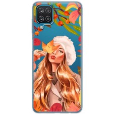 Чохол для Samsung Galaxy A12 / M12 MixCase осінь дівчина у біреті