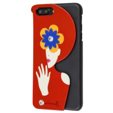 Чохол Glamour для iPhone 7 Plus / 8 Plus зі стразами чорно-червоний
