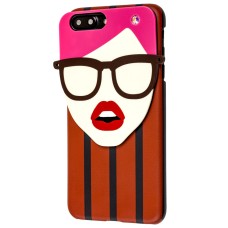 Чохол Glamour для iPhone 7 Plus / 8 Plus зі стразами губки окуляри