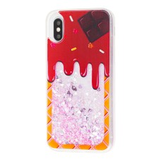 Чохол для iPhone X / Xs блискітки вода sweet cake шоколад
