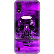 Чохол для Samsung Galaxy A01 (A015) MixCase патріотичні фіолетовий череп з кул