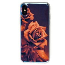 Чохол для iPhone X силікон перламут троянда