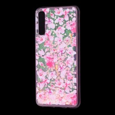 Чохол для Samsung Galaxy A50 / A50s / A30s Блиск вода рожевий "рожеві квіти"
