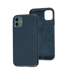 Чохол для iPhone 11 Leather classic Full indigo blue