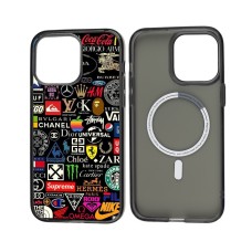 Чохол для iPhone 14 Pro Max MixCase MagSafe MagSafe світові логотипи