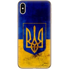Чохол для iPhone X / Xs MixCase патріотичні Герб на тлі Прапора