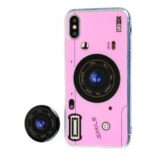 Чохол для iPhone X Photo Popsocket рожевий