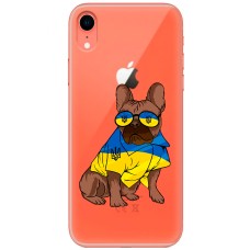 Чохол для iPhone Xr MixCase патріотичні мопс в жовто-синіх кольорах