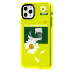 Чохол для iPhone 11 Pro Max Neon print ромашка жовтий/зелений