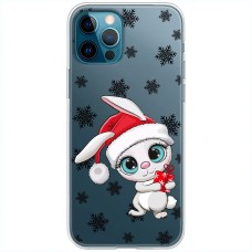 Чохол для iPhone 13 Pro Max MixCase Новий рік кролик у сніжинках