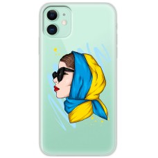Чохол для iPhone 12 mini MixCase патріотичні дівчина в жовто-синій хустці 