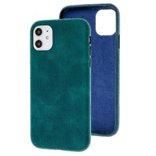 Чохол для iPhone 11 Leather croco full green