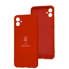 Чохол для Samsung Galaxy A04E (A042) Silicone Full Тризуб червоний