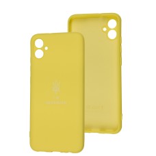 Чохол для Samsung Galaxy A04E (A042) Silicone Full Тризуб жовтий