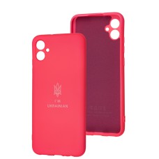 Чохол для Samsung Galaxy A04E (A042) Silicone Full Тризуб рожевий / barbie pink