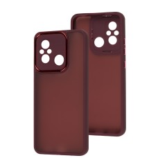 Чохол для Xiaomi Redmi 12C / 11A / Poco C55 Luxury Metal Lens марсала