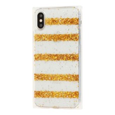 Чохол Shine Line для iPhone X/Xs з блискітками золотистий