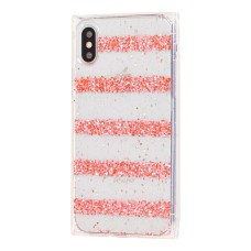 Чохол Shine Line для iPhone X/Xs з блискітками рожевий