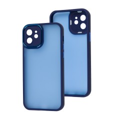 Чохол для iPhone 12 Luxury Metal Lens синій