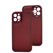Чохол для iPhone 12 Pro Luxury Metal Lens марсала