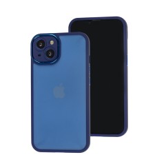 Чохол для iPhone 13 Luxury Metal Lens синій