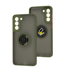 Чохол для Samsung Galaxy S21 FE (G990) LikGus Edging Ring хакі