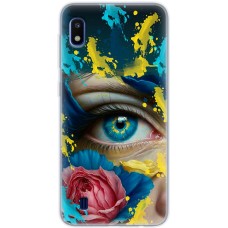 Чохол для Samsung Galaxy A10 (A105) MixCase патріотичні Синє жіноче око