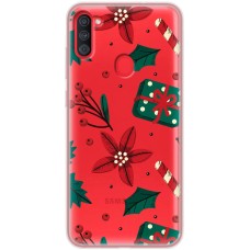 Чохол для Samsung Galaxy A11 / M11 MixCase Новий рік патерн омела