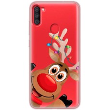 Чохол для Samsung Galaxy A11 / M11 MixCase Новий рік олень у гірлянді