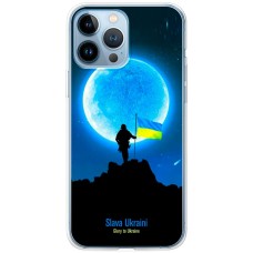 Чохол для iPhone 13 Pro Max MixCase патріотичні воїни на тлі місяця