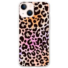 Чохол для iPhone 13 mini MixCase Леопард рожево-жовтогарячий
