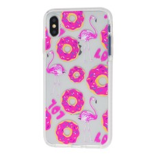 Чохол для iPhone Xs Max силікон Tech 21 "пончики та фламінго"