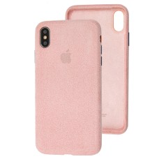 Чохол для iPhone Xs Max Alcantara 360 "pink sand"