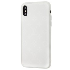 Чохол для iPhone X / Xs glass LV білий