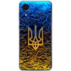 Чохол для Samsung Galaxy A03 Core (A032) MixCase патріотичні Тризум серед куль
