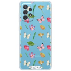 Чохол для Samsung Galaxy A72 Mixcase квіти білі та рожеві метелики в квітах