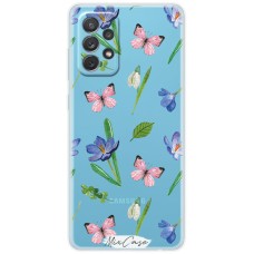 Чохол для Samsung Galaxy A72 Mixcase квіти рожеві метелики та проліски