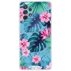 Чохол для Samsung Galaxy A72 Mixcase квіти монстера з рожевими квітами
