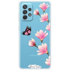 Чохол для Samsung Galaxy A72 Mixcase квіти рожеві та метелик