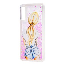 Чохол для Samsung Galaxy A50 / A50s / A30s Блискучі вода "дівчина" світло-рожевий