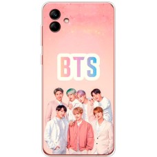 Чохол для Samsung Galaxy A04 (A045) MixCase BTS на рожевому