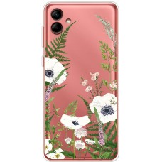 Чохол для Samsung Galaxy A04 (A045) Mixcase квіти білі квіти лісові трави