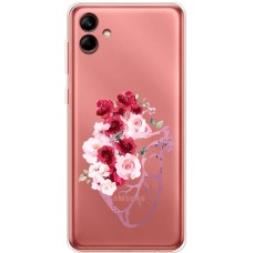 Чохол для Samsung Galaxy A04 (A045) Mixcase квіти серце поросло квітами