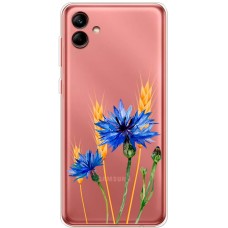 Чохол для Samsung Galaxy A04 (A045) Mixcase квіти волошки в колосках